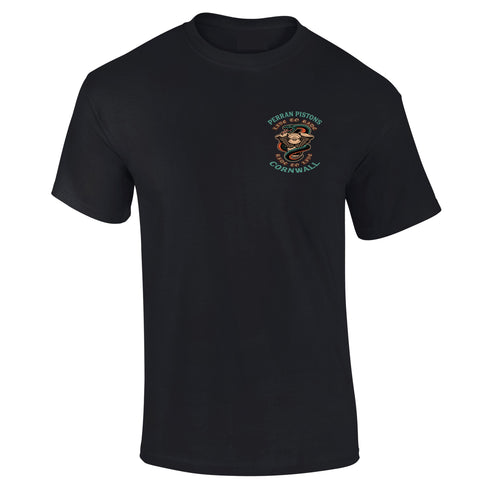 Perran Pistons Cornwall T-Shirt Live Ride Snake Custom Motorcyle Biker Chopper Vintage